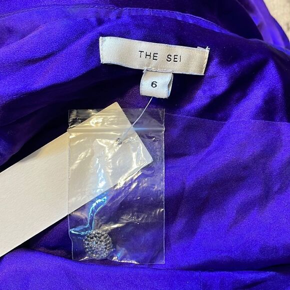 The Sei Cross Wrap Halter Midi Dress in Violet 6 - Picture 7 of 8